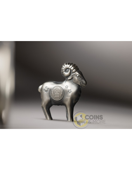 FLUFFY SHEEP Lunar Year 1 Oz Silver Coin 1000 Togorog Mongolia 2027 - Coins & More - Próximamente