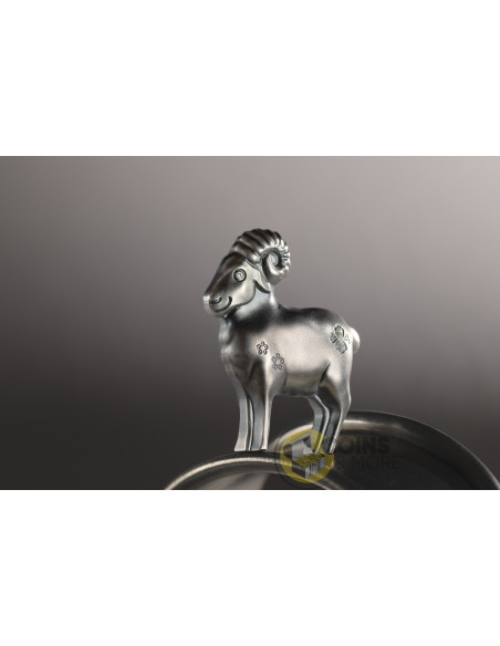 FLUFFY SHEEP Lunar Year 1 Oz Silver Coin 1000 Togorog Mongolia 2027 - Coins & More - Próximamente