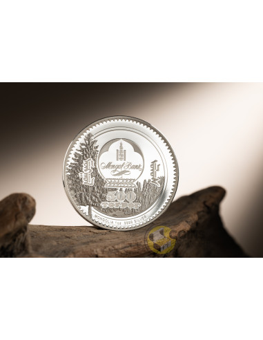 SNOW LEOPARD Woodland Spirit 1 Oz Silver Coin 500 Togorog Mongolia 2026 - Coins & More - Mongolie