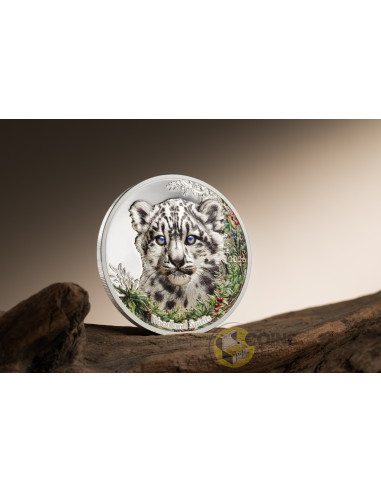 SNOW LEOPARD Woodland Spirit 1 Oz Silver Coin 500 Togorog Mongolia 2026 - Coins & More - Mongolie