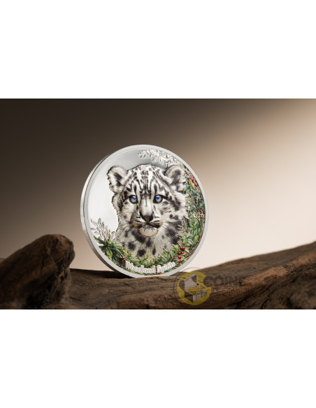 SNOW LEOPARD Woodland Spirit 1 Oz Silver Coin 500 Togorog Mongolia 2026 - Coins & More - Mongolie