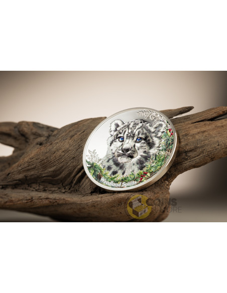 SNOW LEOPARD Woodland Spirit 1 Oz Silver Coin 500 Togorog Mongolia 2026 - Coins & More - Mongolie