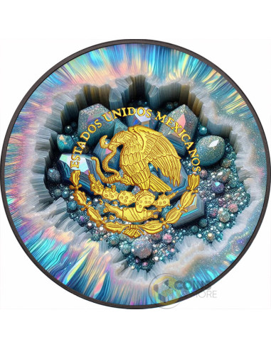 TITANIUM QUARTZ CRYSTAL Cavern Series Libertad 1 Oz Silver Coin Mexico 2024 - Coins & More - À Venir