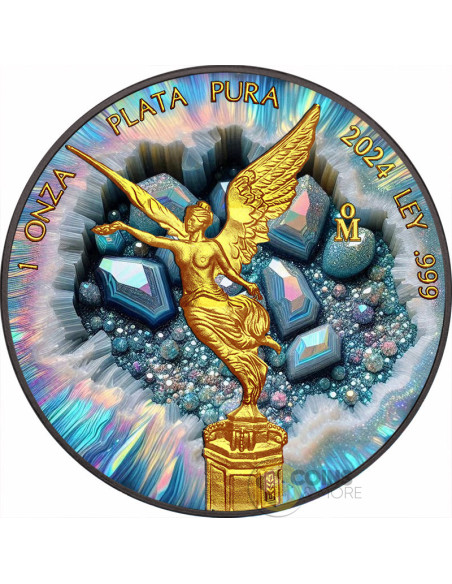 TITANIUM QUARTZ CRYSTAL Cavern Series Libertad 1 Oz Silver Coin Mexico 2024 - Coins & More - À Venir