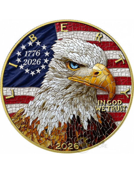 MOSAIC EAGLE 1 Oz Silver Coin 1$ USA 2026 - Coins & More - À Venir