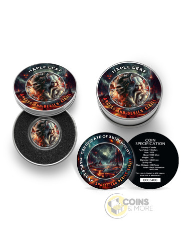 AZAZEL Angels and Devils 1 Oz Silver Coin 5$ Canada 2026 - Coins & More - À Venir