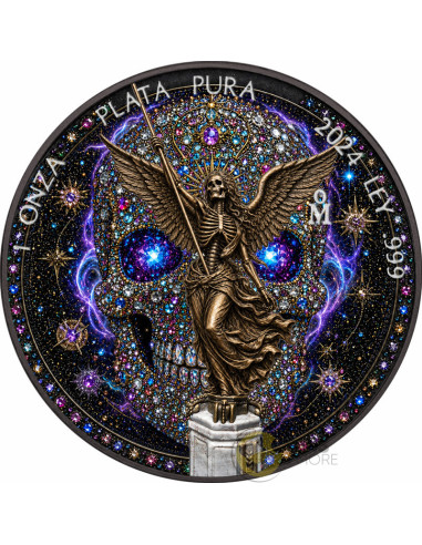 DIAMOND SKULL AURA 1 Oz Silver Coin Mexico 2024 - Coins & More - Mexiko