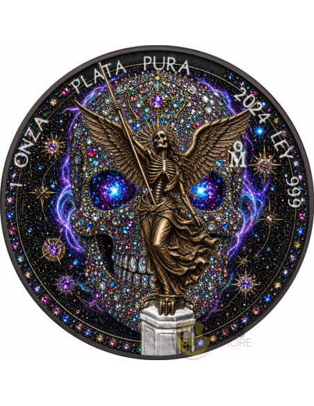 DIAMOND SKULL AURA 1 Oz Silver Coin Mexico 2024 - Coins & More - Mexiko