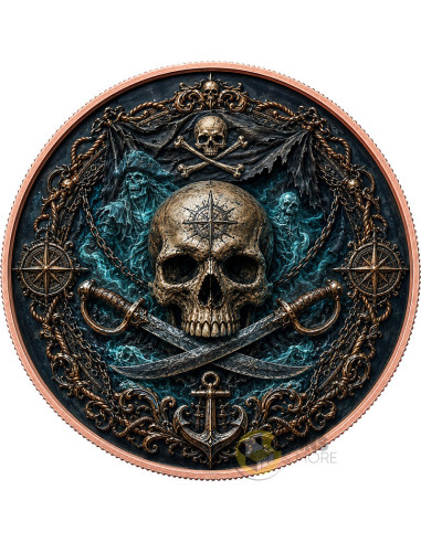 PIRATE QUEEN OF THE SEAS 1 Oz Copper Medal - Coins & More - À Venir