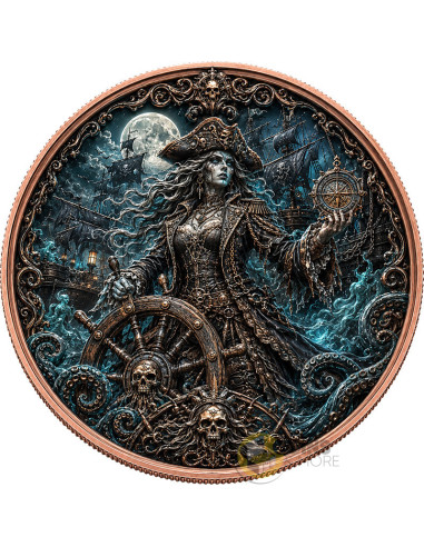 PIRATE QUEEN OF THE SEAS 1 Oz Copper Medal - Coins & More - À Venir