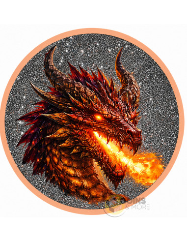 DRAGON FIRE Diamond Dust 1 Oz Copper Medal - Coins & More - À Venir