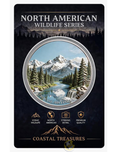 GRIZZLY BEAR North American Wildlife 1 Oz Copper Medal - Coins & More - À Venir
