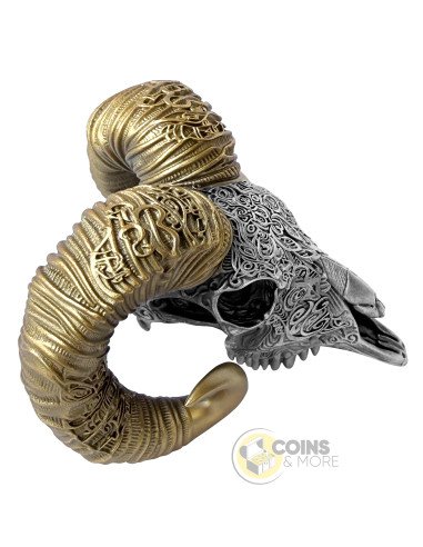 THE SOVEREIGN Carved Skull 2 Oz Silver Coin 2000 Francs Cameroon 2026 - Coins & More - Coming Soon