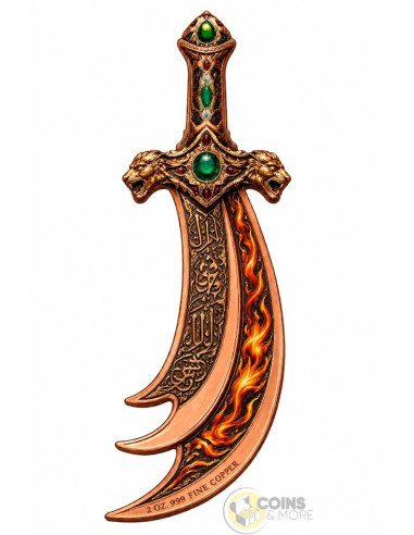THE SWORD OF ZULFIQAR : THE SPINE SPLITTER 2 Oz Copper Medal 2026 - Coins & More - Coming Soon