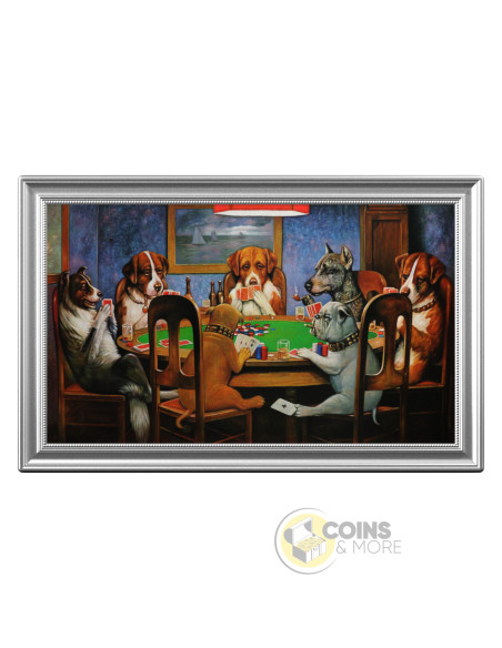 DOGS PLAYING POKER 1 Oz Silver Coin 1$ Niue 2025 - Coins & More - Niue