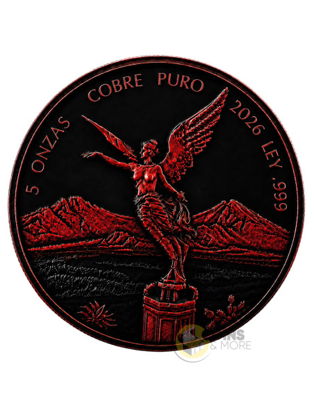 LIBERTAD EN ROJO 5 Oz Colorized Copper Medal - Coins & More - Coming Soon