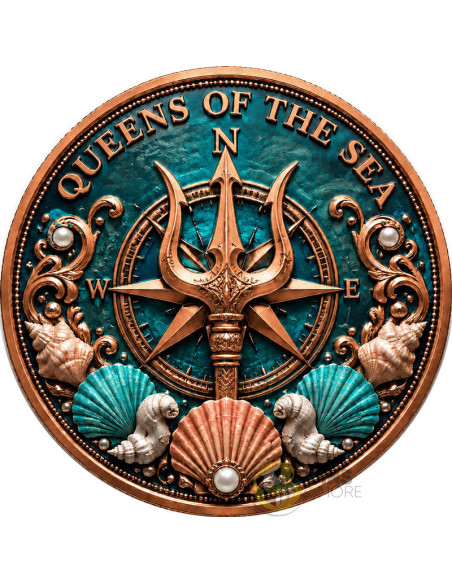 PIRATE MERMAID 1 Oz Copper Medal - Coins & More - Demnächst