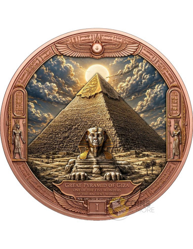 GREAT PYRAMID OF GIZA Five Ancient Wonders 1 Kg Kilo Copper Medal 2026 - Coins & More - Coming Soon
