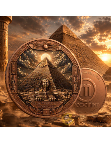 GREAT PYRAMID OF GIZA Five Ancient Wonders 1 Kg Kilo Copper Medal 2026 - Coins & More - Coming Soon