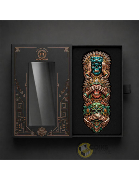 Hear No Evil, See No Evil, Speak No Evil Aztec Totem 3 Oz Copper Shaped Medal 2026 - Coins & More - Coming Soon