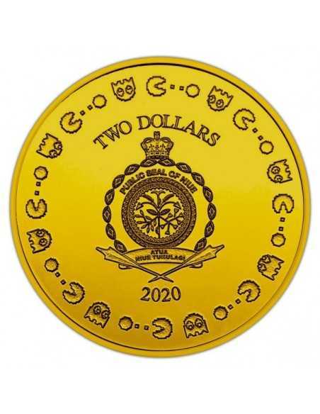 PAC-MAN 40th Anniversary Colorized 1 Oz Silver Coin 2$ Niue 2021