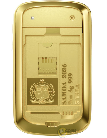 THE QWERTY PHONE Gold Gilded 2 Oz Silver Coin 5 Tala Samoa 2026 - Coins & More - Coming Soon