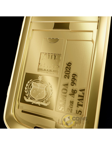 THE QWERTY PHONE Gold Gilded 2 Oz Silver Coin 5 Tala Samoa 2026 - Coins & More - Coming Soon