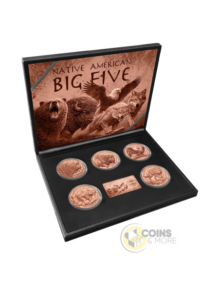 NATIVE AMERICAN BIG FIVE 6 x 5 oz Copper Coin Set Sioux Nation 2026 - Coins & More - À Venir