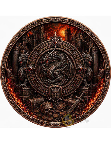 SAINT MICHAEL AND DRAGON’S HOARD 1 Kg Copper & 1 Oz Silver Libertad Mexico 2024 - Coins & More - Próximamente