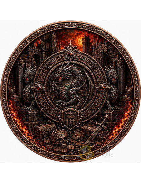 SAINT MICHAEL AND DRAGON’S HOARD 1 Kg Copper & 1 Oz Silver Libertad Mexico 2024 - Coins & More - Próximamente