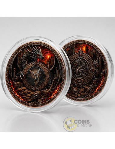 SAINT MICHAEL AND DRAGON’S HOARD 1 Kg Copper & 1 Oz Silver Libertad Mexico 2024 - Coins & More - Próximamente