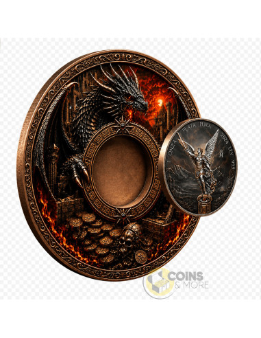 SAINT MICHAEL AND DRAGON’S HOARD 1 Kg Copper & 1 Oz Silver Libertad Mexico 2024 - Coins & More - Próximamente