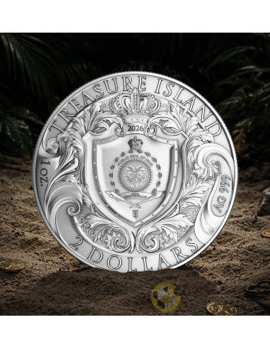 TREASURE ISLAND Bullion 1 Oz Silver Coin 2$ Niue 2026 - Coins & More - Coming Soon
