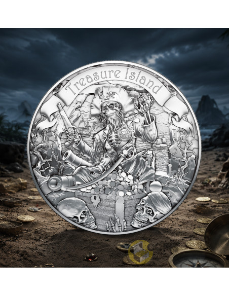 TREASURE ISLAND Bullion 1 Oz Silver Coin 2$ Niue 2026 - Coins & More - Coming Soon