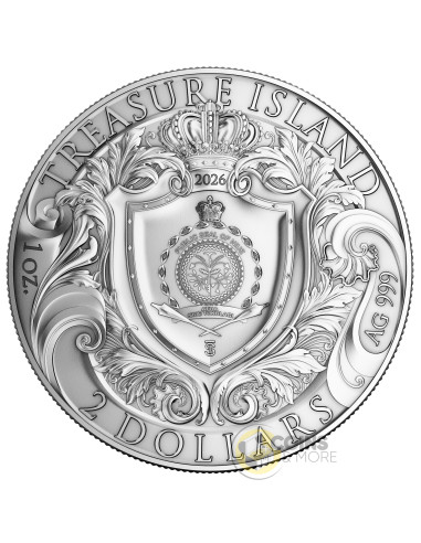 TREASURE ISLAND Bullion 1 Oz Silver Coin 2$ Niue 2026 - Coins & More - Coming Soon