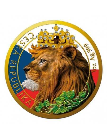 CZECH LION STAND Colorized 1 Oz Silver Coin 2$ Niue 2021 - Coins & More - Niue