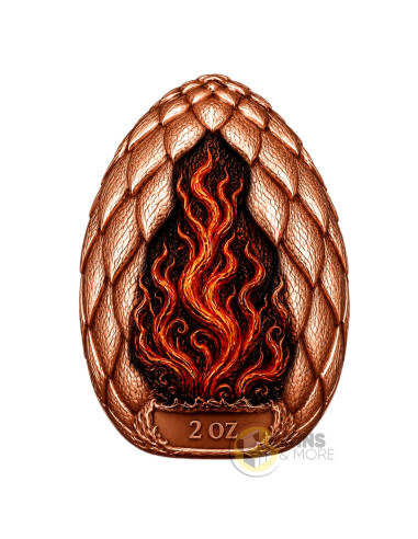 PHOENIX EGG Dome Shaped High Relief 2 Oz Copper Medal - Coins & More - Coming Soon