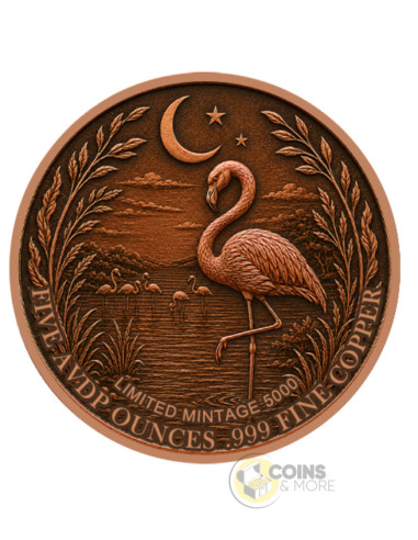 NEON FLAMINGO Mystic Night 5 Oz Copper Medal - Coins & More - Coming Soon