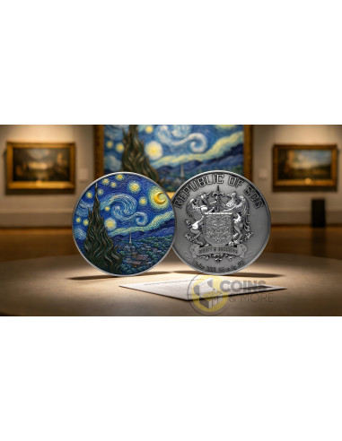 THE STARRY NIGHT By Vincent Van Gogh Masterworks in Silver 1/2 Oz Silver Coin 1$ Republic of Sog 2026 - Coins & More - Próxim...