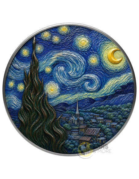THE STARRY NIGHT By Vincent Van Gogh Masterworks in Silver 1/2 Oz Silver Coin 1$ Republic of Sog 2026 - Coins & More - Próxim...