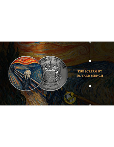 THE SCREAM By Edvard Munch Masterworks in Silver 1/2 Oz Silver Coin 1$ Republic of Sog 2026 - Coins & More - Coming Soon