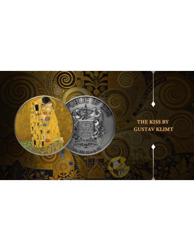THE KISS By Gustav Klimt Masterworks in Silver 1/2 Oz Silver Coin 1$ Republic of Sog 2026 - Coins & More - Próximamente