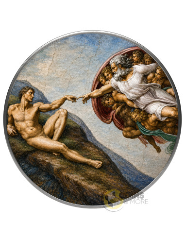 THE CREATION OF ADAM By Michelangelo Masterworks in Silver 1/2 Oz Silver Coin 1$ Republic of Sog 2026 - Coins & More - Próxim...