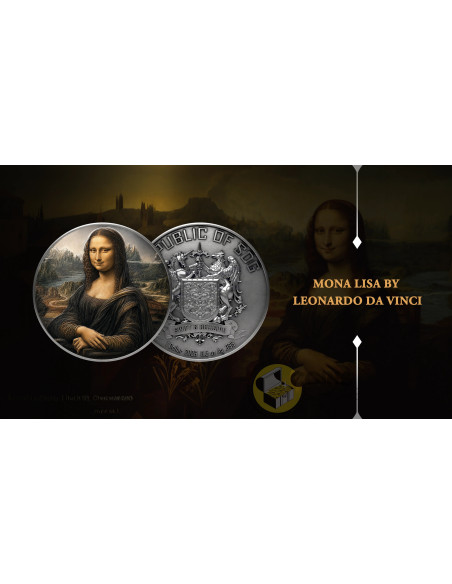 MONA LISA By Leonardo Da Vinci Masterworks in Silver 1/2 Oz Silver Coin 1$ Republic of Sog 2026 - Coins & More - Próximamente
