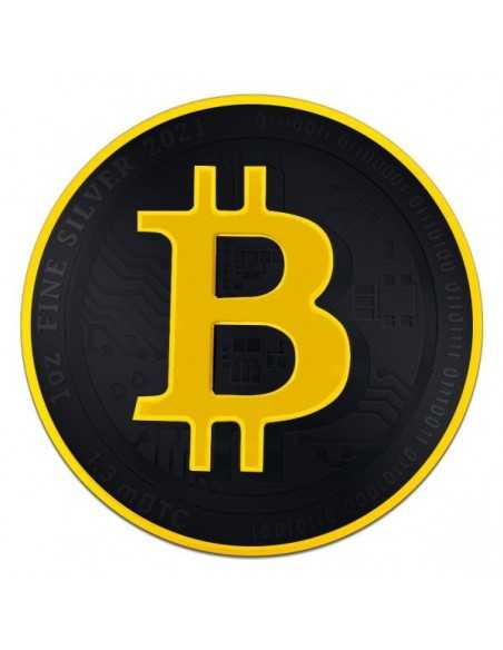 BITCOIN BLACK PLATINIUM 1 Oz Silver & Gold Coin 2$ Niue 2021
