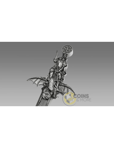 ASCALON : Sword of St. George Shaped 1 Oz Silver Coin 2 Tala Samoa 2026 - Coins & More - Próximamente