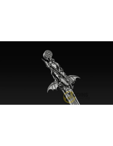 ASCALON : Sword of St. George Shaped 1 Oz Silver Coin 2 Tala Samoa 2026 - Coins & More - Próximamente