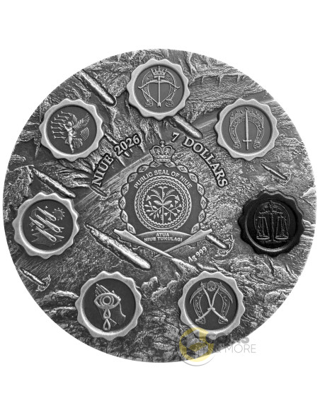 BLACK HORSE HORSE Seven Seals Of The Apocalypse 3 Oz Silver Coin 7$ Niue 2026 - Coins & More - Demnächst