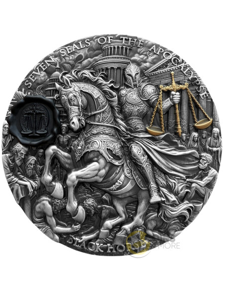 BLACK HORSE HORSE Seven Seals Of The Apocalypse 3 Oz Silver Coin 7$ Niue 2026 - Coins & More - Demnächst