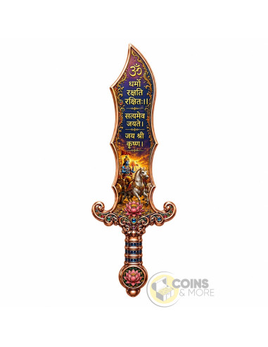LORD KRISHNA'S NADAKA SWORD Shaped 2 Oz Copper Medal 2026 - Coins & More - Próximamente